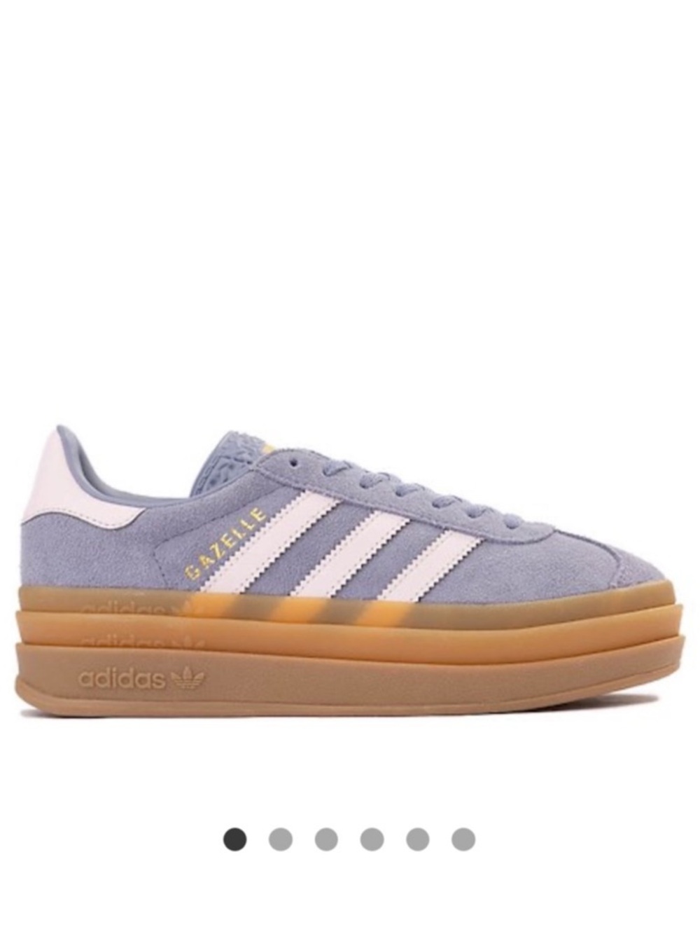 adidas Gazelle Bold Athletic Platform Shoe - Silver Violet / Pink- Size 5.5/6 - Picture 1 of 5